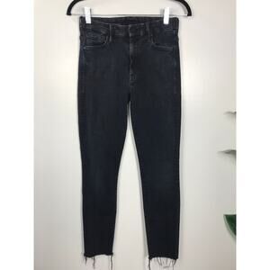 Mother Denim Women's 26 High Waisted Looker Ankle Fray Blackbird Jeans Capsule